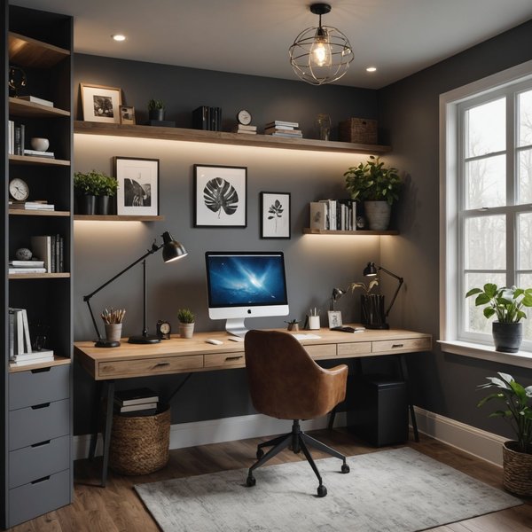 ¿Qué tipo de iluminación elegir para hacer que una pequeña oficina en casa parezca más grande?
